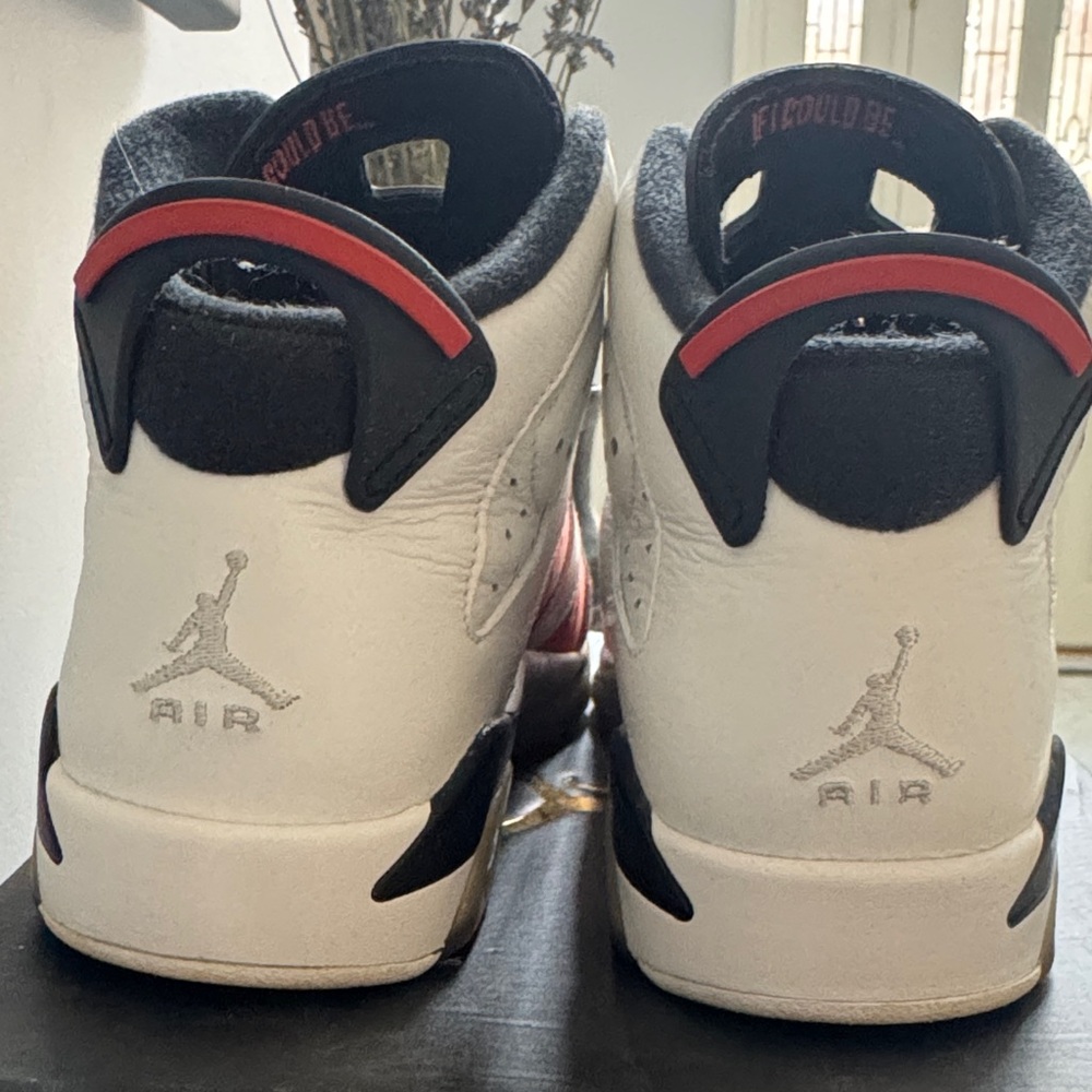 Air Jordan 6 Retro BG Kids Sneakers - Orange and White 7Y - Picture 6 of 13